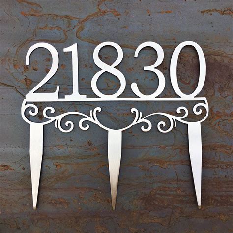 metal house numbers for lawn|Lawn Address Markers and Decorative House .